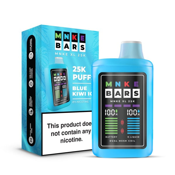 MNKE Bars 25k Puff ZERO Nicotine Vape - Blue Kiwi Ice