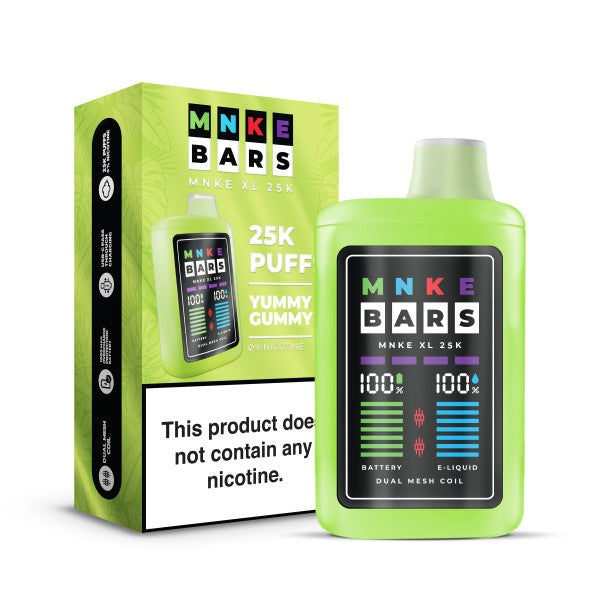 MNKE Bars 25k Puff ZERO Nicotine Vape - Yummy Gummy