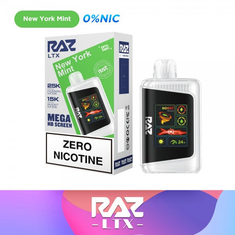 Raz LTX 25k Disposable  ZERO Nicotine - New York Mint