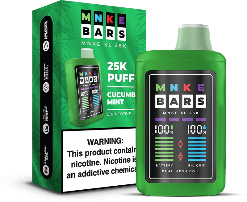 MNKE Bars 25k 5% Disposable Vape - Cucumber Mint