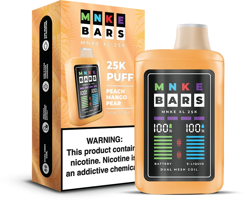 MNKE Bars 25k 5% Disposable Vape - Peach Mango Pear