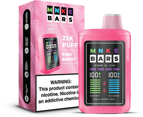 MNKE Bars 25k 5% Disposable Vape - Pink Burst