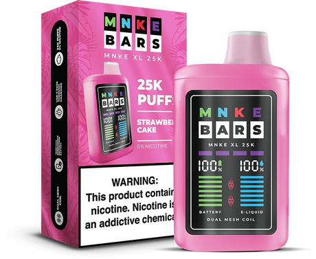 MNKE Bars 25k 5% Disposable Vape - Strawberry Cake