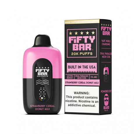 Fifty Bar 20K Disposable  - Strawberry Cereal Donut Milk