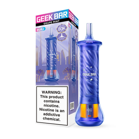 Geek Bar BURJ 80k Puff Hookah Disposable - Grape Mint