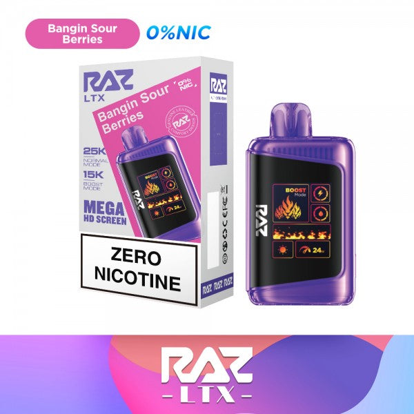 Raz LTX 25k Disposable  ZERO Nicotine - Bangin Sour Berries