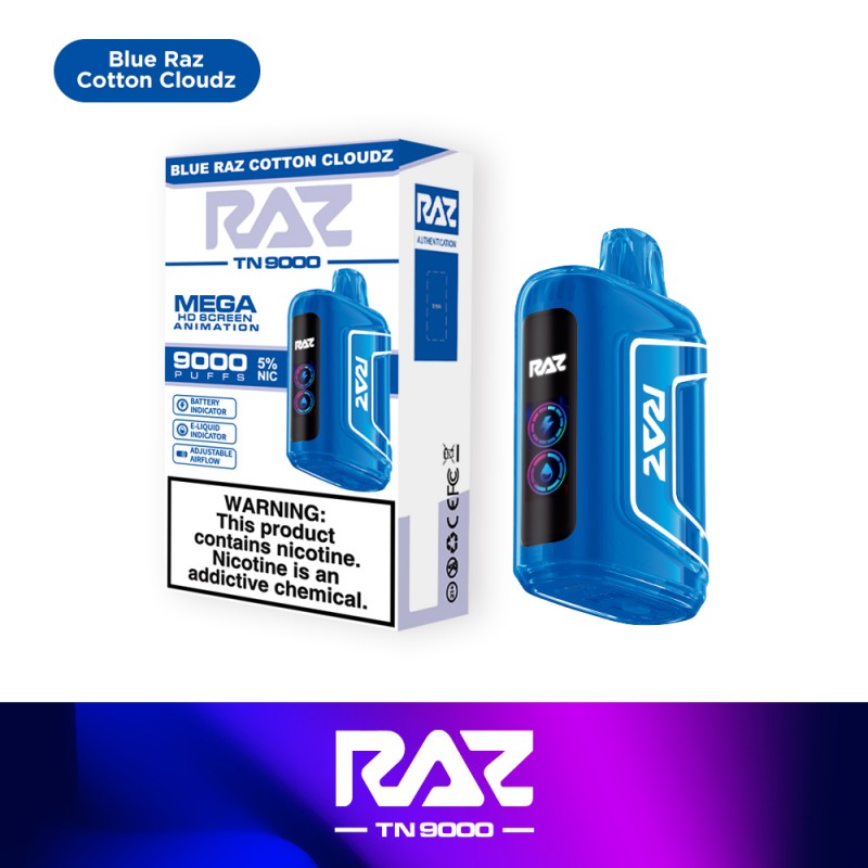 RAZ Vape TN9000 - Blue Raz Cotton Cloudz