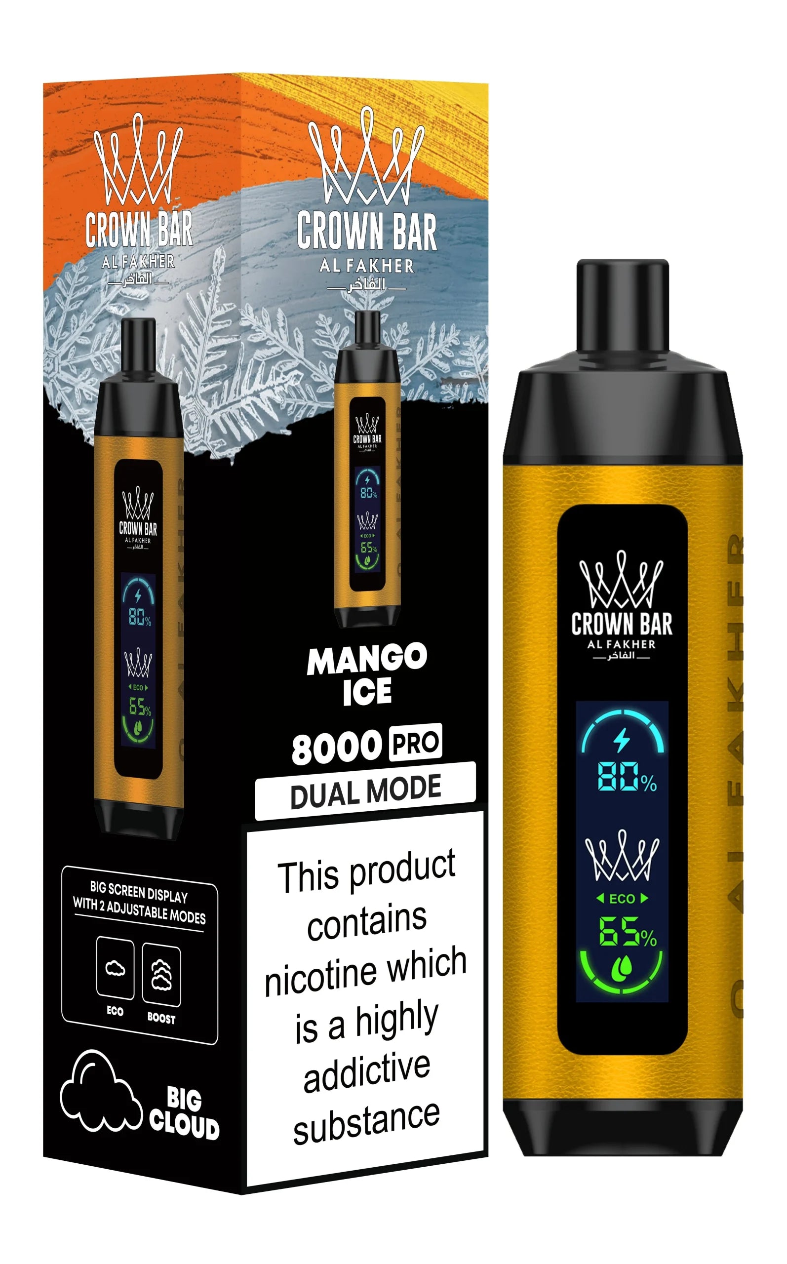 Al Fakher Crown Bar 8000 PRO - Cool Mango