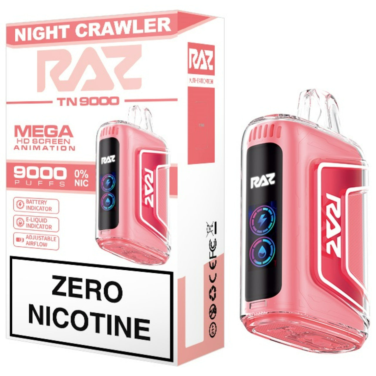 Raz TN9000 ZERO Nicotine Disposable Vape - Night Crawler